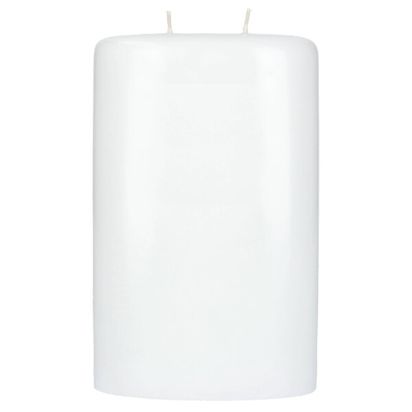 Oval 2-Docht abgerundet 220 x 135 x 70 glatt weiß getaucht