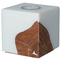 Edler Crystal Kerzenrohling mit Holzeinlage 100 x 100 x...