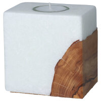 Edler Crystal Kerzenrohling mit Holzeinlage 100 x 70 x...