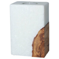Edler Crystal Kerzenrohling mit Holzeinlage 100 x 70 x...