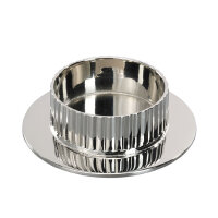 Kerzenhalter silber mit gerilltem Rand D 6cm