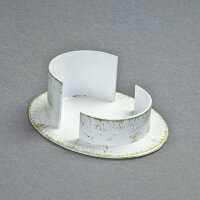 Kerzenhalter Metall/Messing, weiß-gold 7x5cm oval