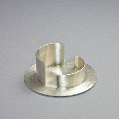 Kerzenhalter silber, Metall/Messing, D 6cm rund