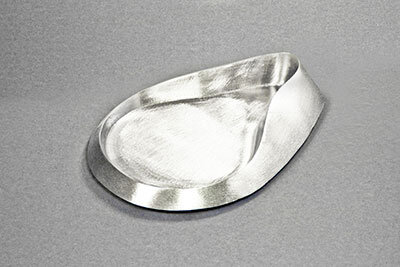 Kerzenteller silber, Messing/Metall 13x9cm