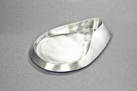 Kerzenteller silber, Messing/Metall 13x9cm