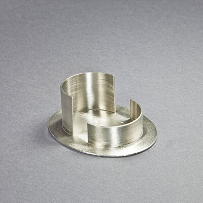 Kerzenhalter silber, Metall/Messing, 7x5cm oval