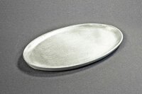 Kerzenteller Metall/Aluminium , silber 17x10cm oval
