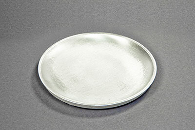 Kerzenteller silber, Messing/Aluminium D 14cm