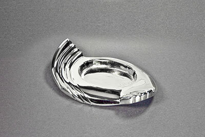 Kerzenteller Metall/Messing, silber 6,5x4,5cm innen