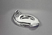 Kerzenteller Metall/Messing, silber 6,5x4,5cm innen