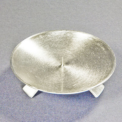 Kerzenhalter silber, Metall/Messing, 3-Fuss D13cm