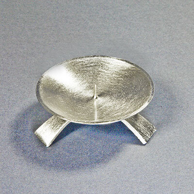 Kerzenhalter silber, Metall/Messing, 3-Fuss D9,5cm