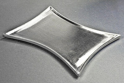 Kerzenteller silber, Messing/Metall 16,5x10cm