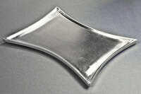 Kerzenteller silber, Messing/Metall 16,5x10cm