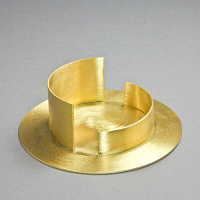 Kerzenhalter Gold, Messing D 8cm rund