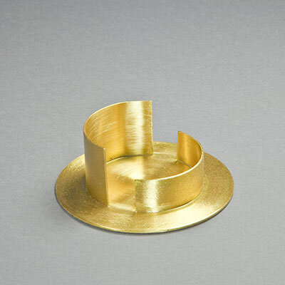 Kerzenhalter Gold, Messing D 6cm rund