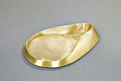 Kerzenteller gold, Messing 13x9cm