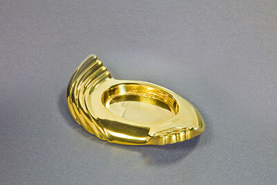 Kerzenteller gold, Messing 6,5x4,5cm innen