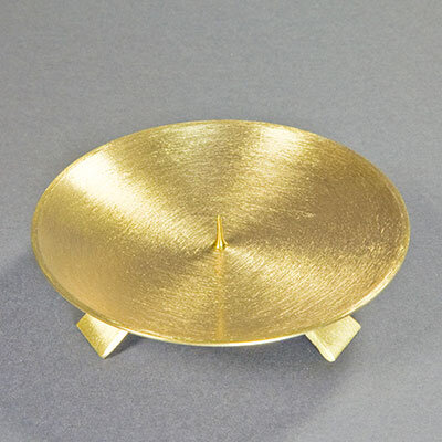 Kerzenhalter gold, Messing, 3-Fuss D 13cm