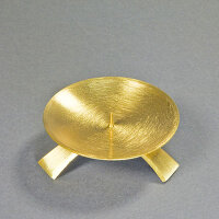 Kerzenhalter gold Messing, 3-Fuss gold D 9,5cm