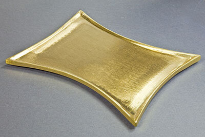 Kerzenteller gold, Messing 16x9cm konkav
