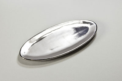 Kerzenteller silber 16x7cm - Keramik