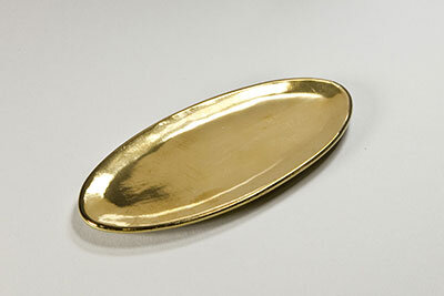 Kerzenteller gold 16x7cm - Keramik