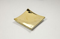 Kerzenteller gold 9x9cm - Keramik