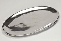 Kerzenteller silber 20x11cm - Keramik
