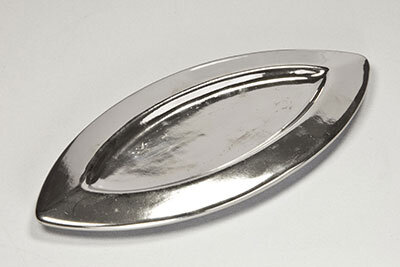 Kerzenteller silber 20x9cm - Keramik