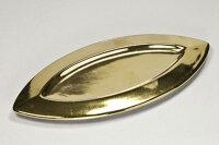 Kerzenteller gold 20x9cm - Keramik