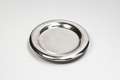 Kerzenteller silber D 10cm - Keramik
