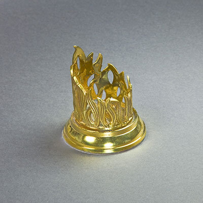 Kerzenhalter Metall/Messing, Flamme gold D 4cm