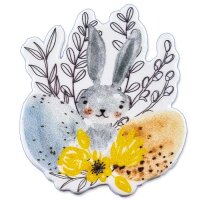 Verzierwachsmotiv Hase mit Eiern 5,7x6,6cm