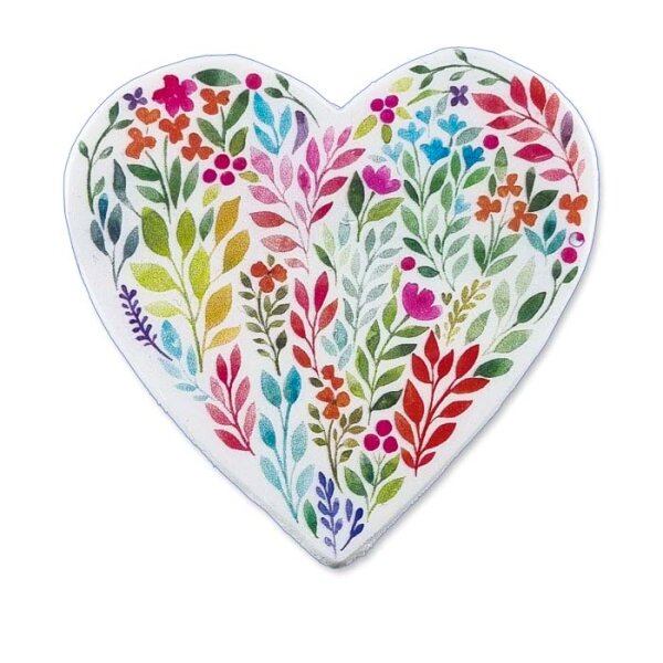 Wachsmotiv Buntes Blumenherz 7,5 x 7,5 cm