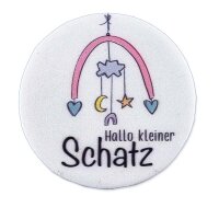 Wachsmotiv rundes Wachsbild Hallo kleiner Schatz 5,7 cm