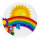 Wachsmotiv rundes Wachsbild Regenbogen 5,7 cm