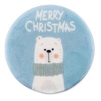 Verzierwachsmotiv rundes Wachsbild Merry Christmas 5,7 cm