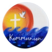 Wachsmotiv rundes Wachsbild Zur hl. Kommunion mit Taube...