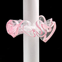 Kerzenmanschette aus Tüll - rosa Band