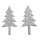 Wachsmotiv Tannenbaum hellgrau mit weißen Punkten, 2St.