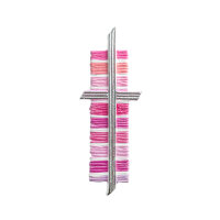 Wachsmotiv Kreuz mit Hintergrund pink-rosa 11,3x4cm