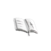 Wachsmotiv Bibel offen mit Band, silber  2x4 cm