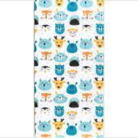 Wachsplatte Tierköpfe blau-orange 20x10cm, zum...