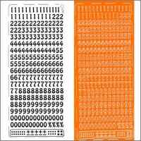 Sticker Zahlen 9mm orange