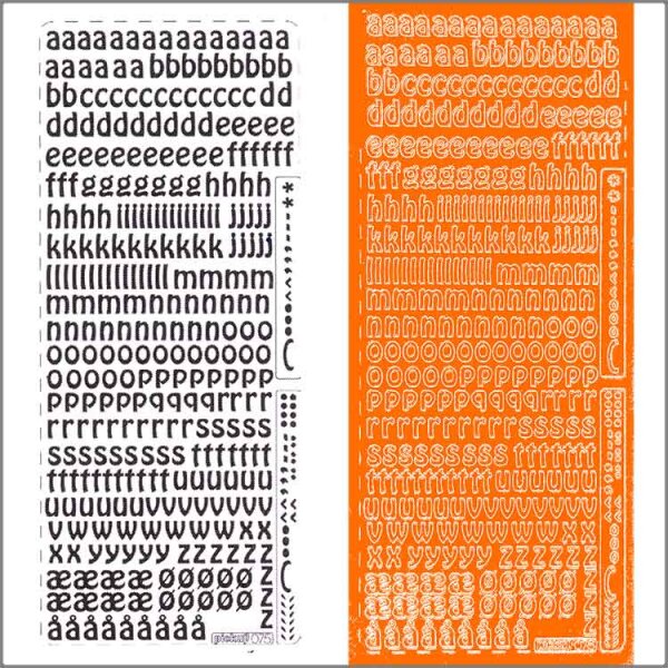 Sticker Kleinbuchstaben 9mm orange