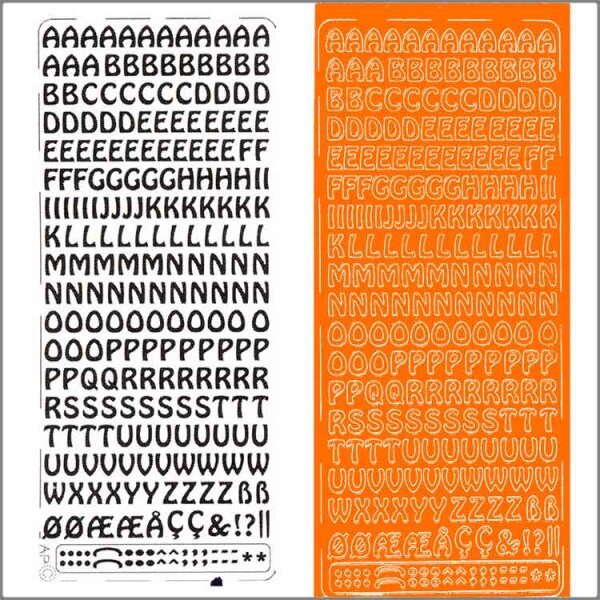 Sticker Großbuchstaben 9mm orange