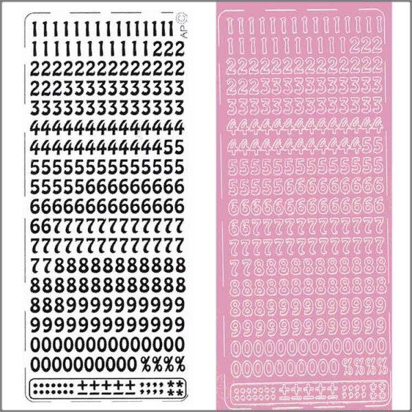 Sticker Zahlen 9mm flieder