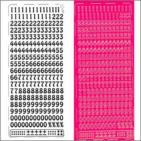 Sticker Zahlen 9mm pink