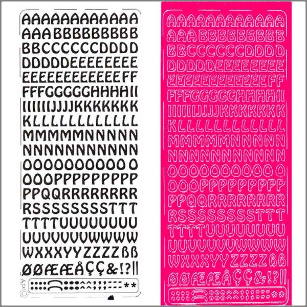 Sticker Großbuchstaben 9mm pink